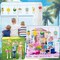 16 Pack Kids Beach Wind Chime Craft Kit – DIY Hawaiian Luau Wooden Painting Set, Summer Fruit & Ocean Theme Arts & Crafts, Classroom Activity, Birthday Party Favors & School Craft Supplies